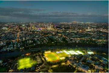 Night Aerial Photo Highgate Hill QLD Aerial Photography