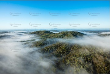 Morning Fog at Lake Manchester QLD Aerial Photography