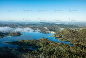 Morning Fog at Lake Manchester QLD Aerial Photography