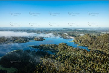 Morning Fog at Lake Manchester QLD Aerial Photography