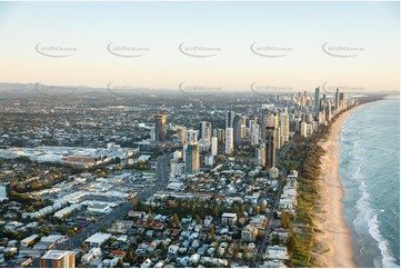 Sunrise Aerial Photo Mermaid Beach QLD Aerial Photography