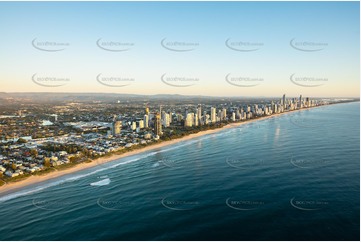 Sunrise Aerial Photo Mermaid Beach QLD Aerial Photography
