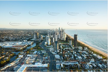 Sunrise Aerial Photo Mermaid Beach QLD Aerial Photography