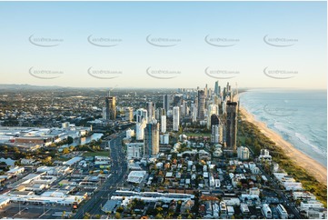 Sunrise Aerial Photo Mermaid Beach QLD Aerial Photography