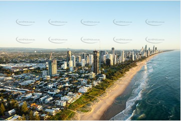 Sunrise Aerial Photo Mermaid Beach QLD Aerial Photography