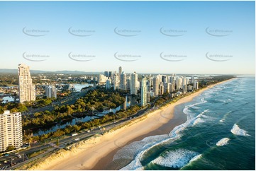 Sunrise Aerial Photo Main Beach QLD Aerial Photography