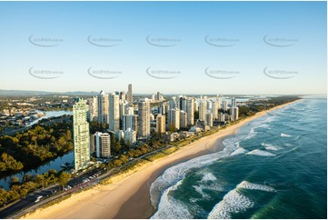 Sunrise Aerial Photo Main Beach QLD Aerial Photography