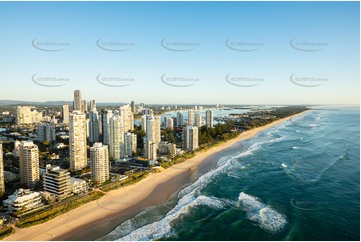 Sunrise Aerial Photo Main Beach QLD Aerial Photography