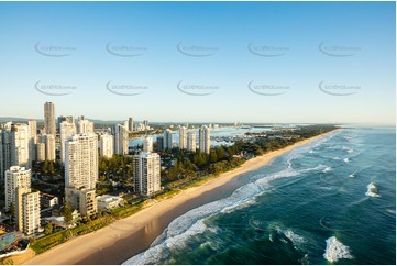 Sunrise Aerial Photo Main Beach QLD Aerial Photography