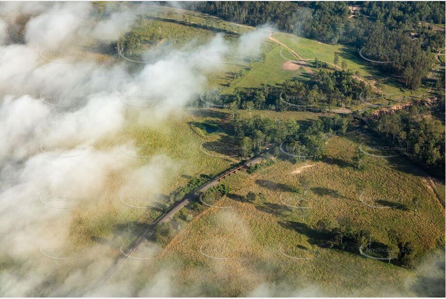 Fog Frames the Landscape at Kagaru QLD Aerial Photography