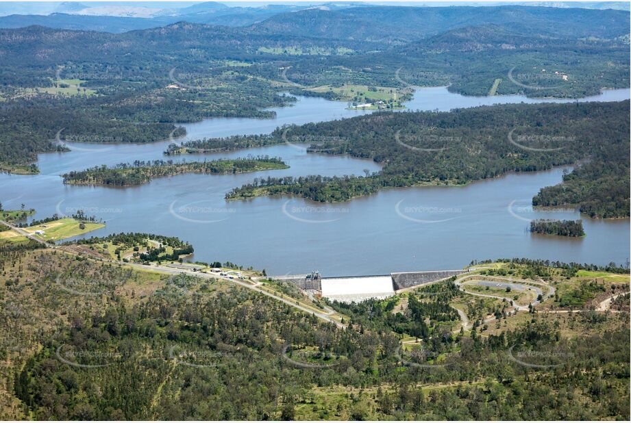 Aerial Photo Wyaralong Dam In Flood