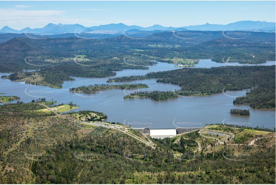 Aerial Photo Wyaralong Dam In Flood