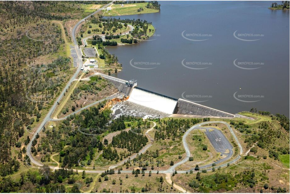 Aerial Photo Wyaralong Dam In Flood