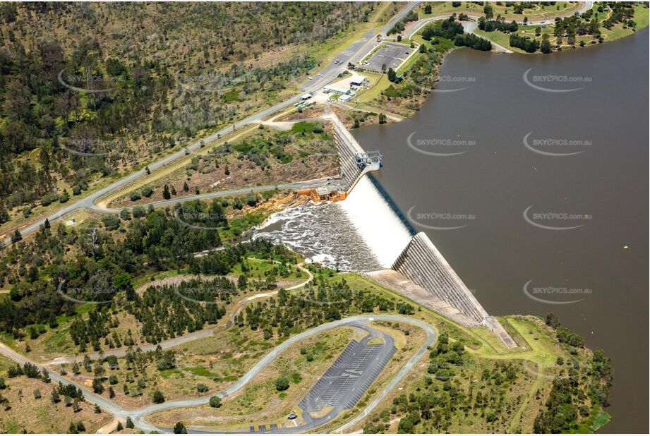 Aerial Photo Wyaralong Dam In Flood