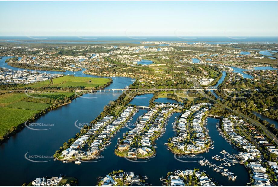 Aerial Photo River Links Estate Helensvale QLD