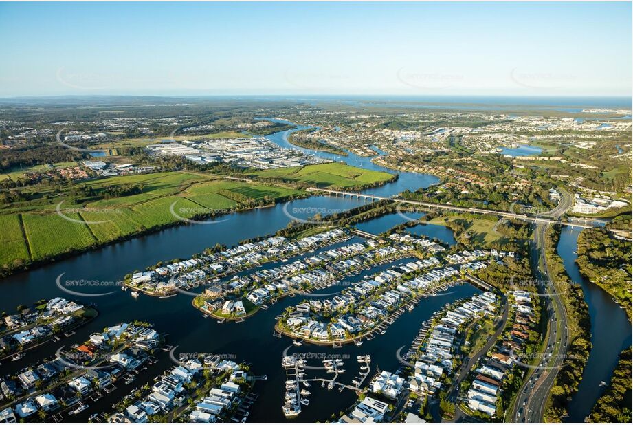 Aerial Photo River Links Estate Helensvale QLD