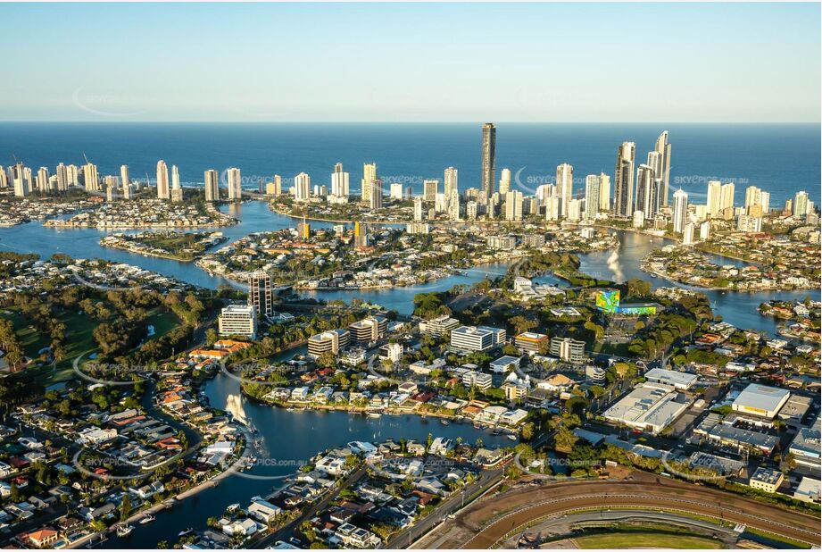 Sunset Aerial Photo Bundall QLD Aerial Photography