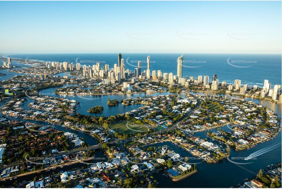 Sunset Aerial Photo Surfers Paradise QLD Aerial Photography