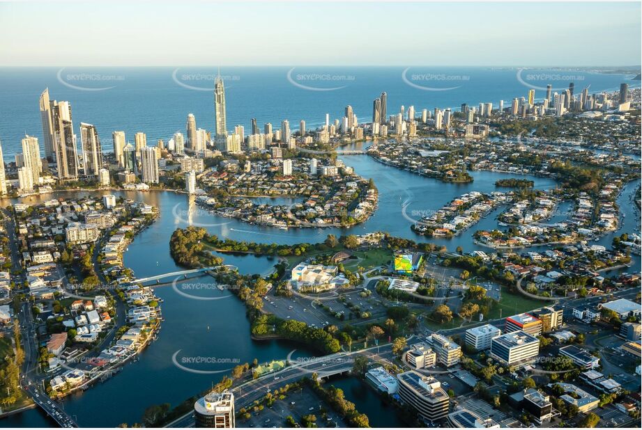 Sunset Aerial Photo of HOTA Surfers Paradise QLD