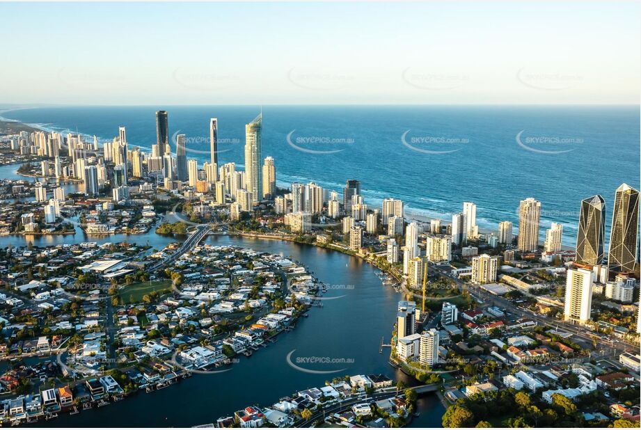 Sunset Aerial Photo Surfers Paradise QLD Aerial Photography