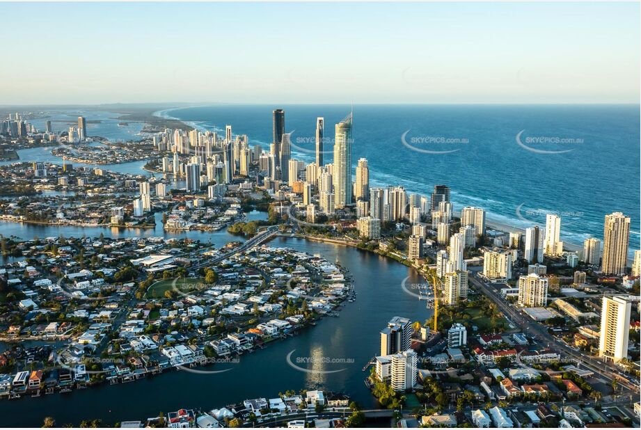 Sunset Aerial Photo Surfers Paradise QLD Aerial Photography