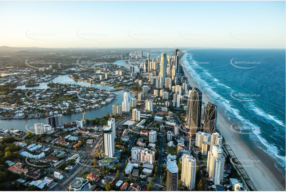 Sunset Aerial Photo Surfers Paradise QLD Aerial Photography