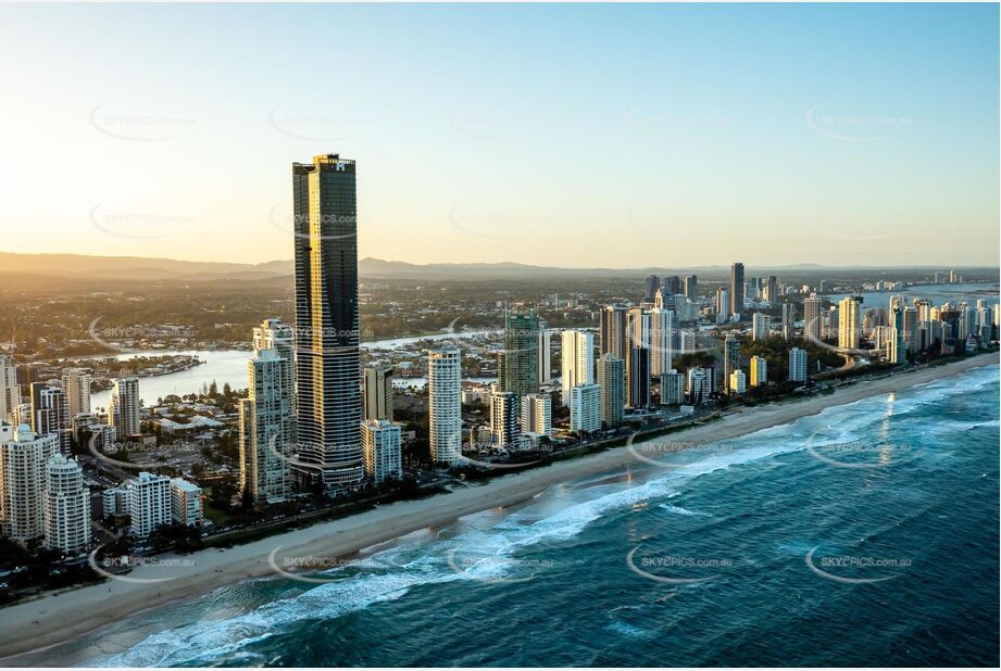 Sunset Aerial Photo Surfers Paradise QLD Aerial Photography