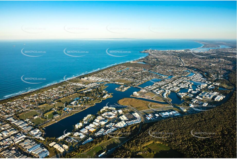 Sunset Aerial Photo Birtinya QLD Aerial Photography