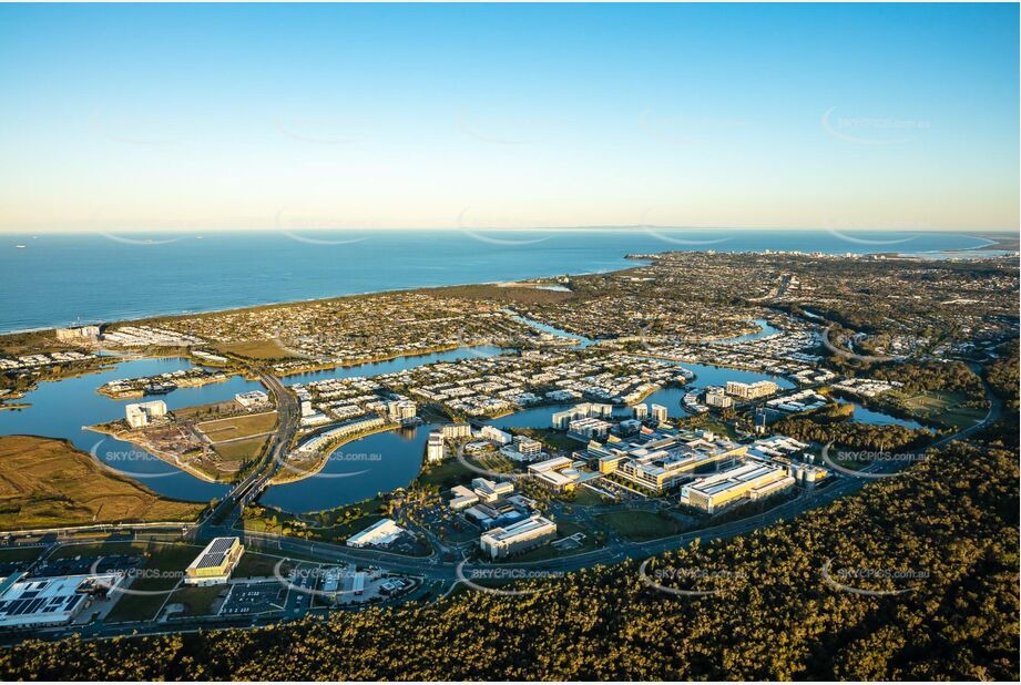 Sunset Aerial Photo Birtinya QLD Aerial Photography