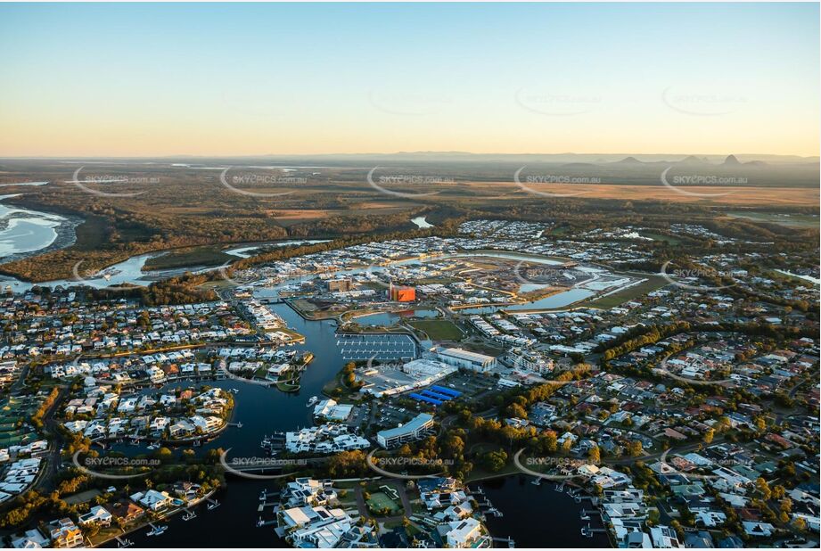 Sunset Aerial Photo Pelican Waters QLD Aerial Photography