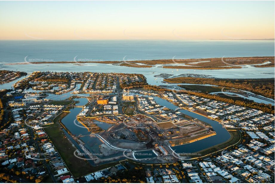 Sunset Aerial Photo Pelican Waters QLD Aerial Photography