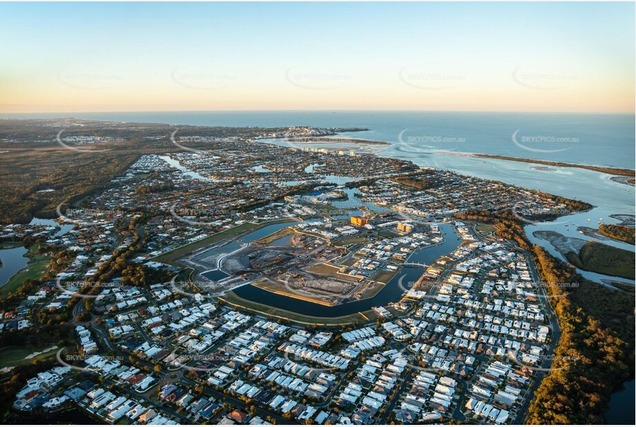 Sunset Aerial Photo Pelican Waters QLD Aerial Photography