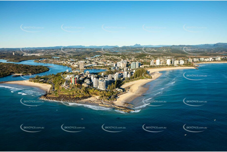 Sunrise Aerial Photo of Point Danger & Snapper Rocks QLD