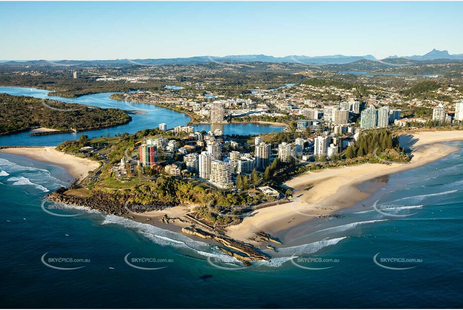 Sunrise Aerial Photo Rainbow Bay Coolangatta QLD