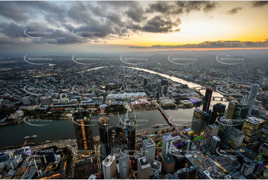 Last Light Aerial Photo of Brisbane QLD