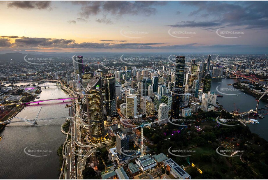 Last Light Aerial Photo of Brisbane QLD