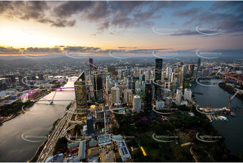 Last Light Aerial Photo of Brisbane QLD