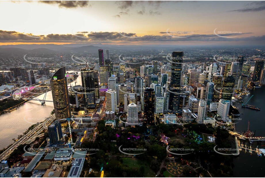 Last Light Aerial Photo of Brisbane QLD