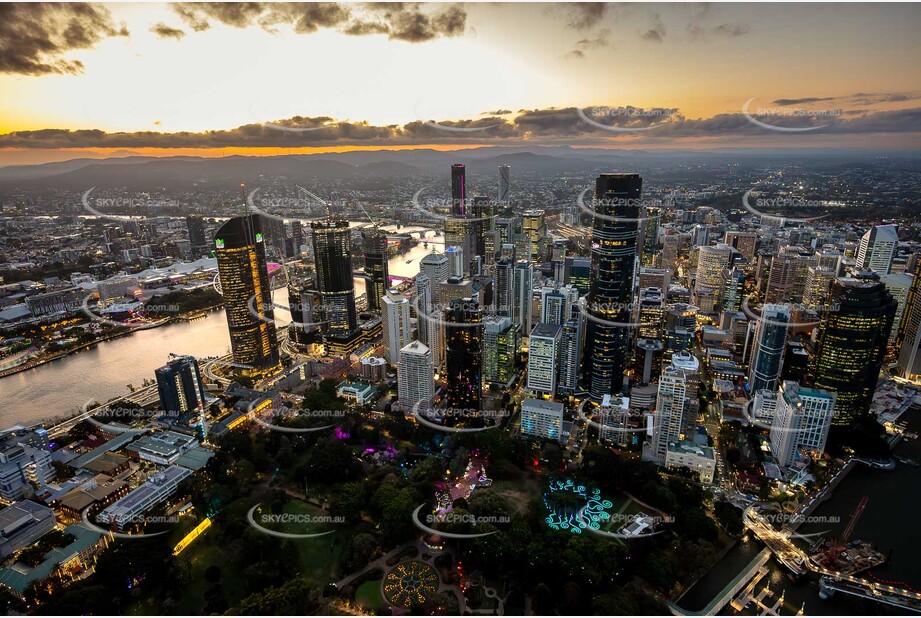 Last Light Aerial Photo of Brisbane QLD
