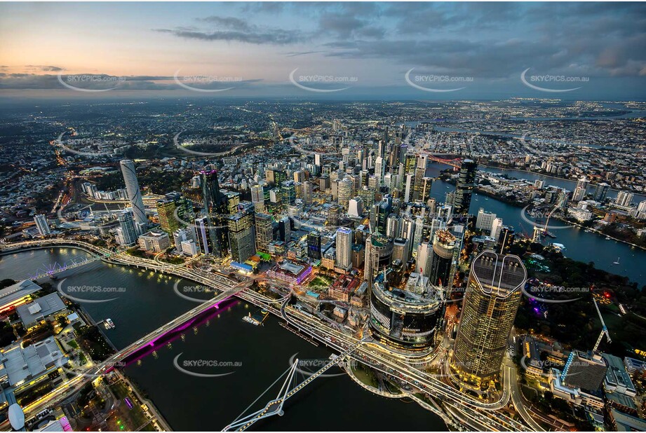 Last Light Aerial Photo of Brisbane QLD