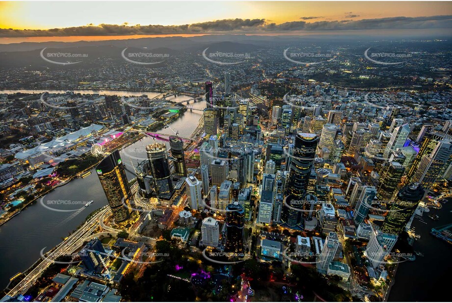 Last Light Aerial Photo of Brisbane QLD