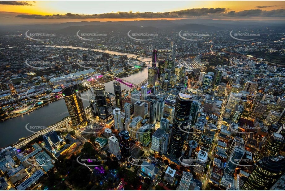 Last Light Aerial Photo of Brisbane QLD