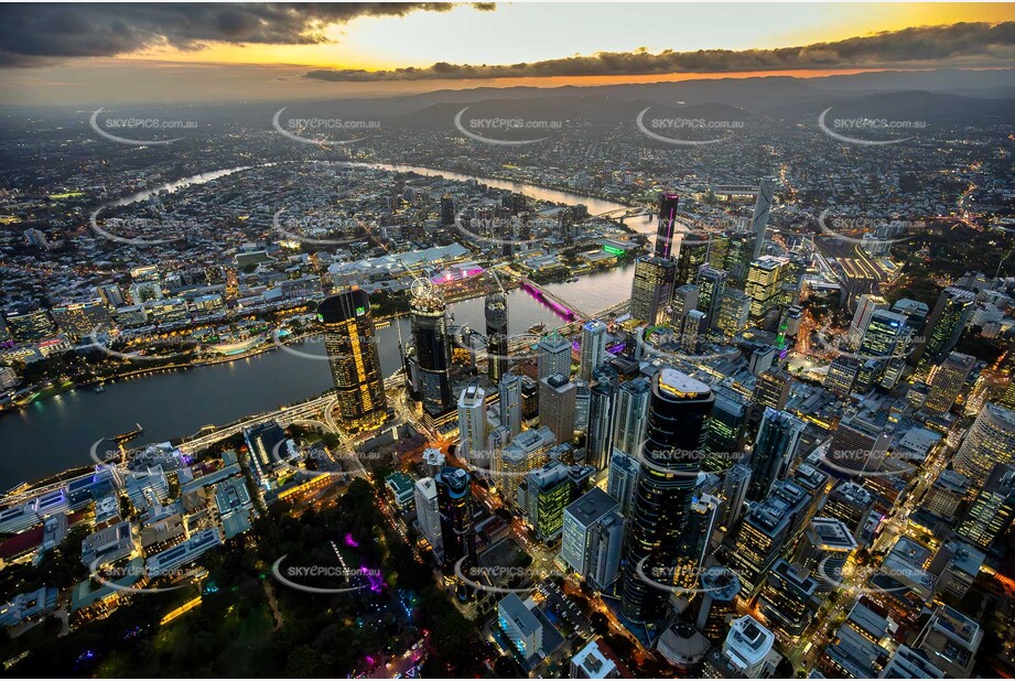 Last Light Aerial Photo of Brisbane QLD