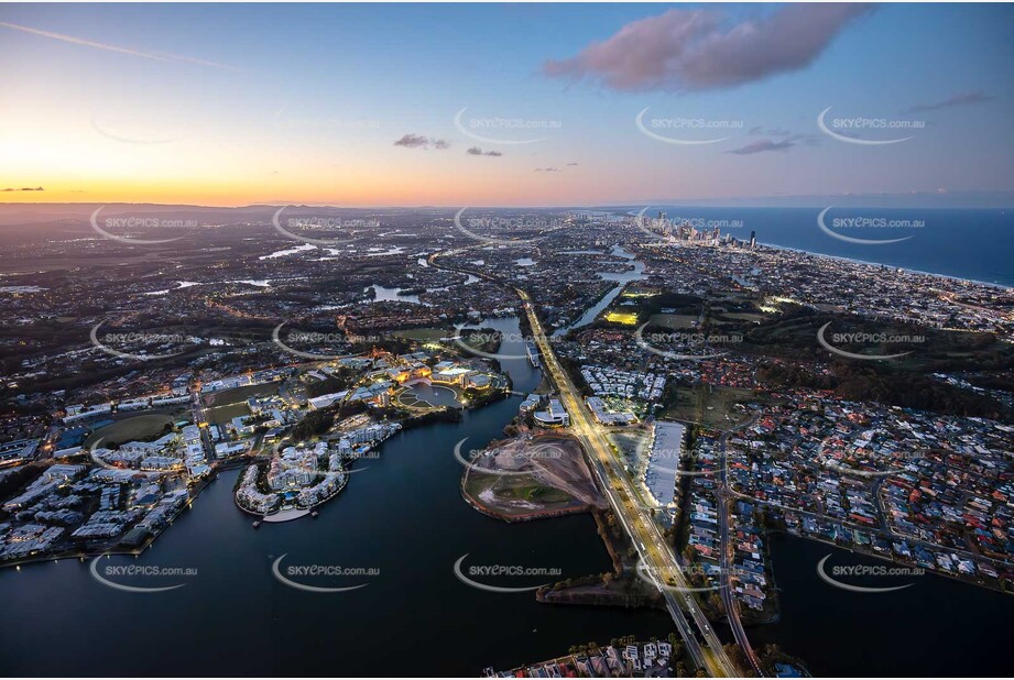 Last Light Aerial Photo Robina QLD
