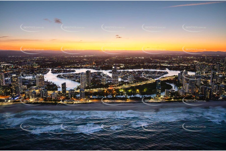 Last Light Aerial Photo Surfers Paradise QLD