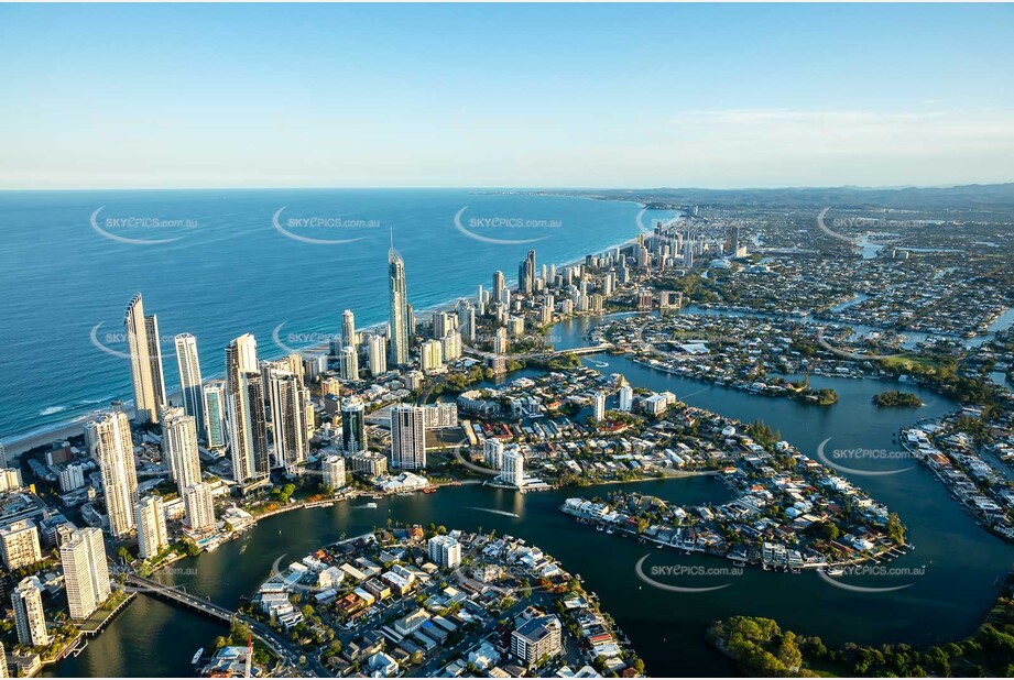 Sunset Aerial Photo Surfers Paradise QLD Aerial Photography