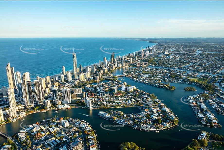 Sunset Aerial Photo Surfers Paradise QLD Aerial Photography