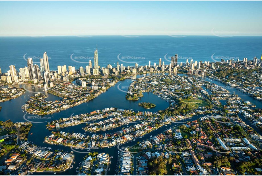 Sunset Aerial Photo Surfers Paradise QLD Aerial Photography