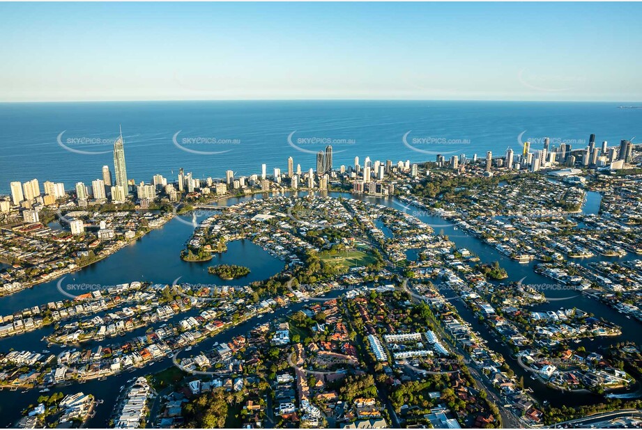 Sunset Aerial Photo Surfers Paradise QLD Aerial Photography