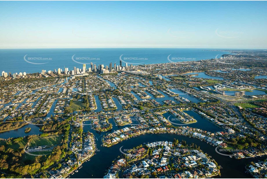 Sunset Aerial Photo Bundall QLD Aerial Photography